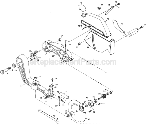 Page A Diagram and Parts List for 7715 Type 2 Black and Decker Miter Saw